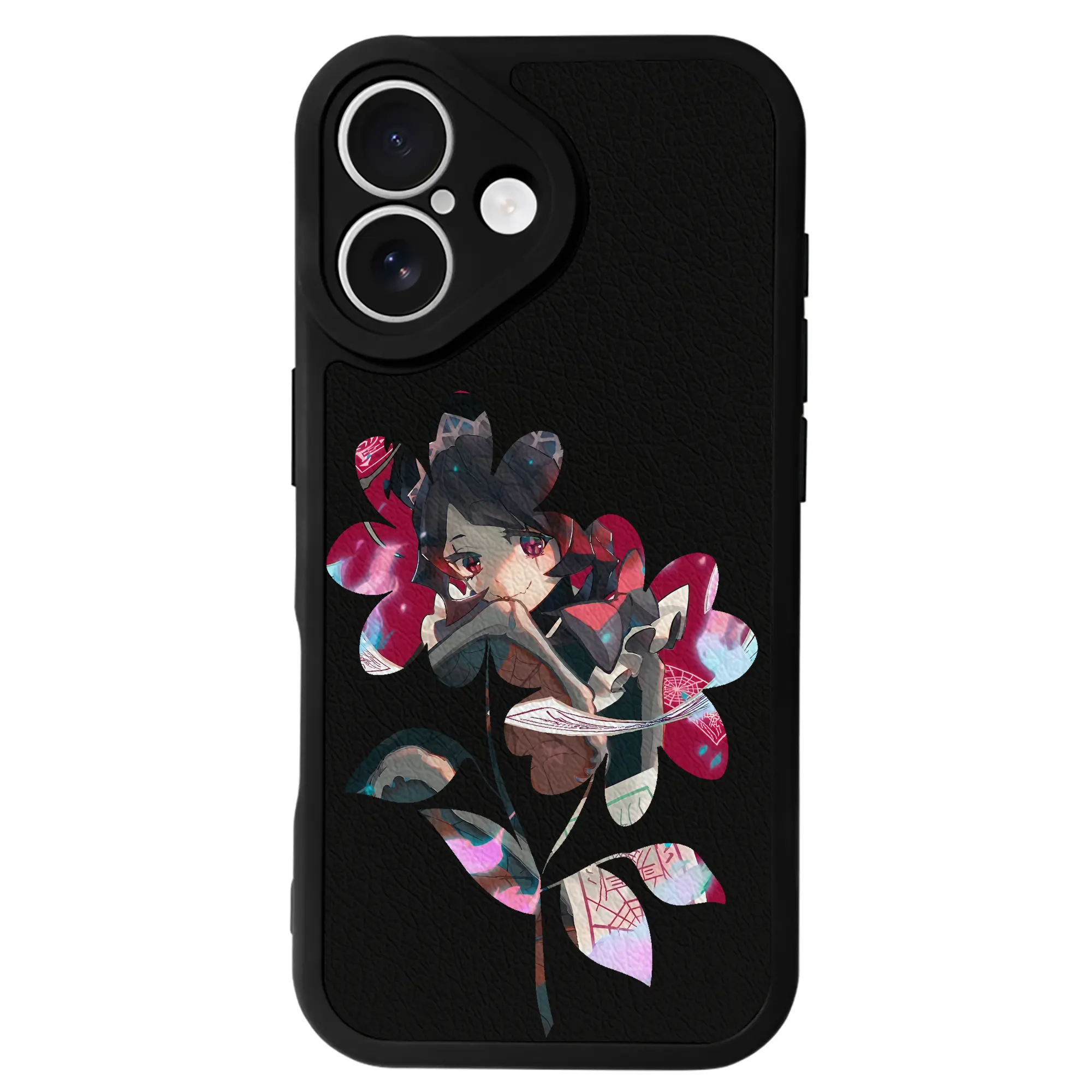 オーバーロード グッズ エントマ・ヴァシリッサ・ゼータ - IPhone 16シリーズ対応 ・ シリコンスマホケース ・ レザー調 ・ 高精度フィット ・ 耐衝撃 ・ ワイヤレス充電対応 ・ 精密カット